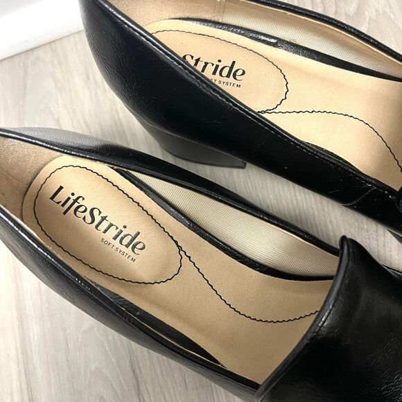 LifeStride Heels Women’s 9.5 Devyn Black Loafer Block - Picture 3 of 9